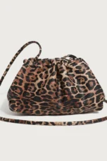 Leopard Print Hasp Clutch, Linen Lined