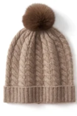 Fine Knit Cashmere Pom Beanie