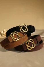 Suede Knot Buckle Belt, 2.8 cm Wide