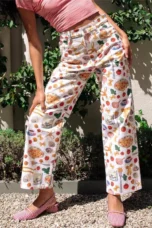Marcelina | Printed Denim Straight Leg Jeans