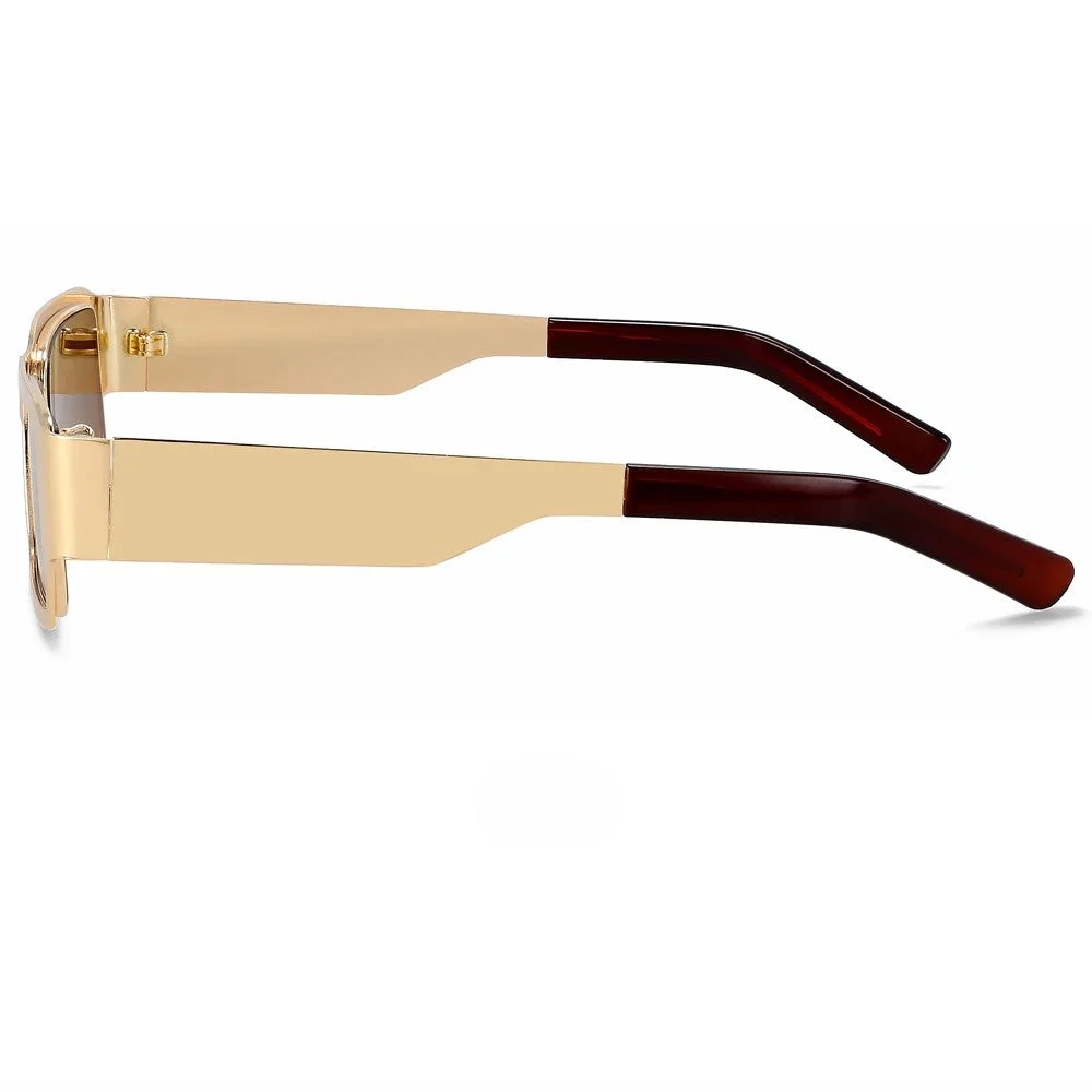 Metal Frame Flare Lens Sunglasses