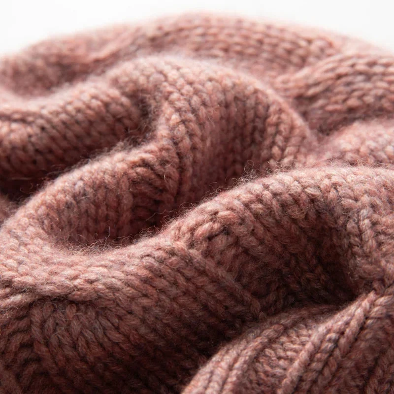 100% Cashmere Cable Knit Beanie