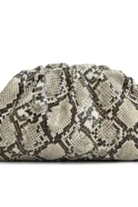 Leopard Print Hasp Clutch, Linen Lined