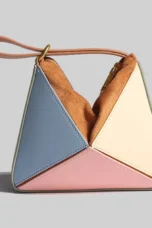 Faceted Panel Structured Handbag