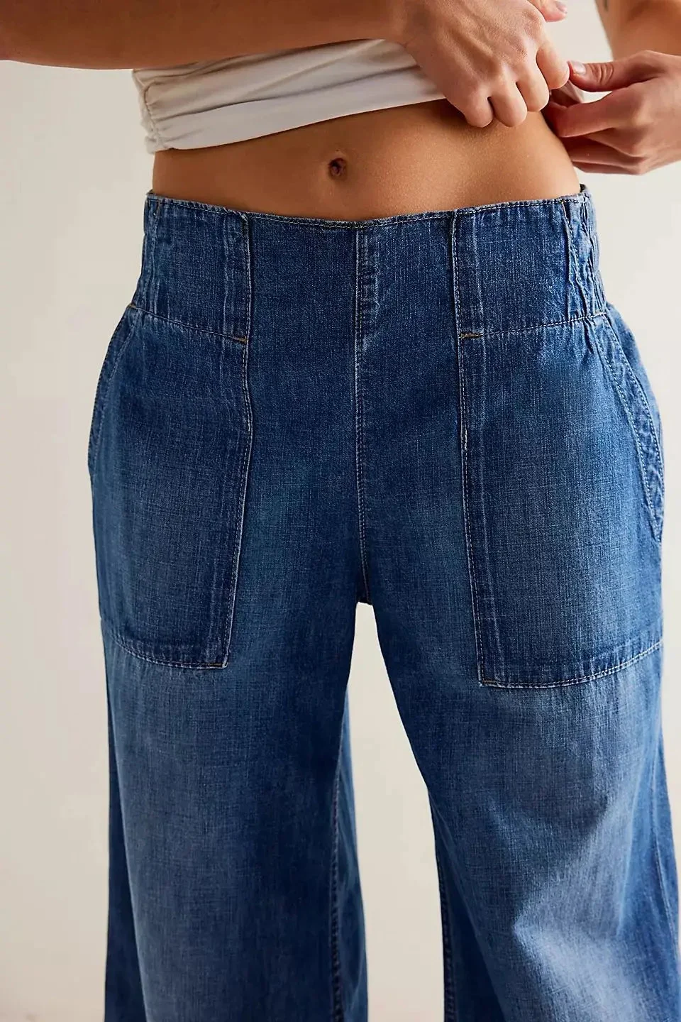 Melina | Loose Fit High Rise Wide Jeans