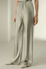 Seraphine | Satin Weave Wide Leg Trousers