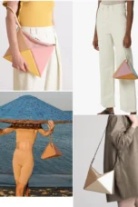 Faceted Panel Structured Handbag