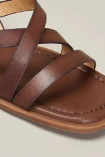 Nora | Woven Leather Ankle Buckle Sandals