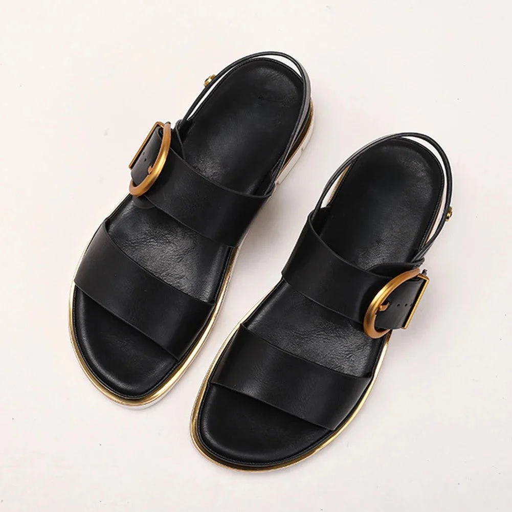 Valeria | Cross Strap Gold Buckle Sandals