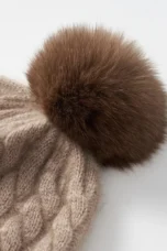Fine Knit Cashmere Pom Beanie