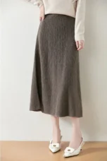 Olympia | Merino Wool Knit A-Line Skirt