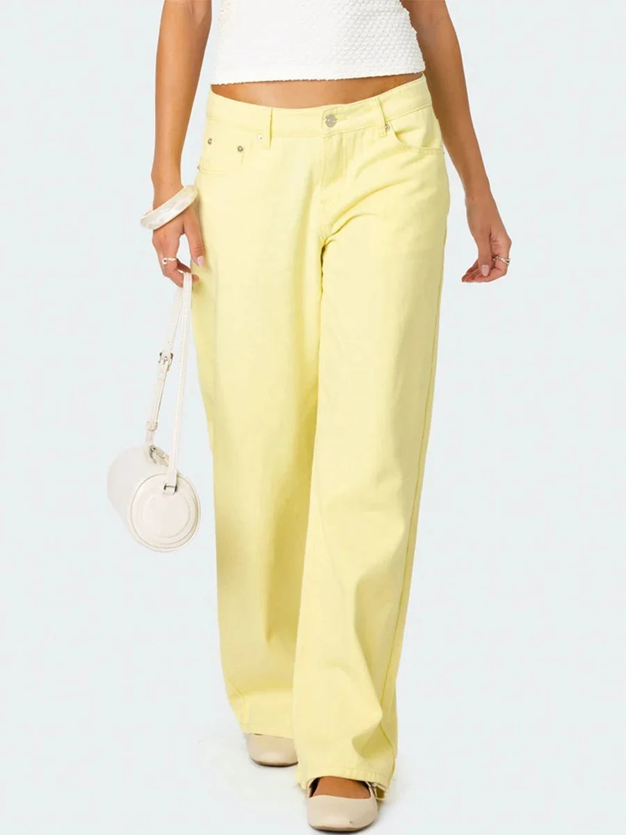Ines | High Rise Cotton Straight Jeans