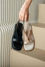 Maximilienne | Leather Low Platform Sandals