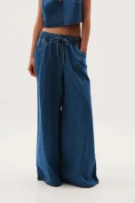 Mariange | Drawstring Wide Leg Denim Jeans