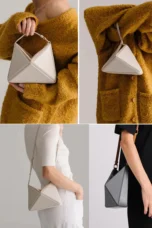 Faceted Panel Structured Handbag