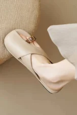 Luella | Sculpted Leather Footbed Sandals