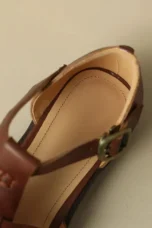 Arminda | Woven Leather T-Strap Sandals