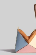 Faceted Panel Structured Handbag