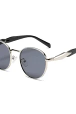 Amber Lens Round Metal Sunglasses
