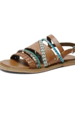Isaline | Braided Cowhide Flat Sandals
