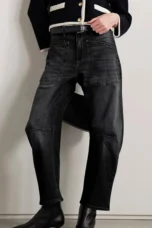 Sylviane | Structured Denim Barrel Leg Jeans