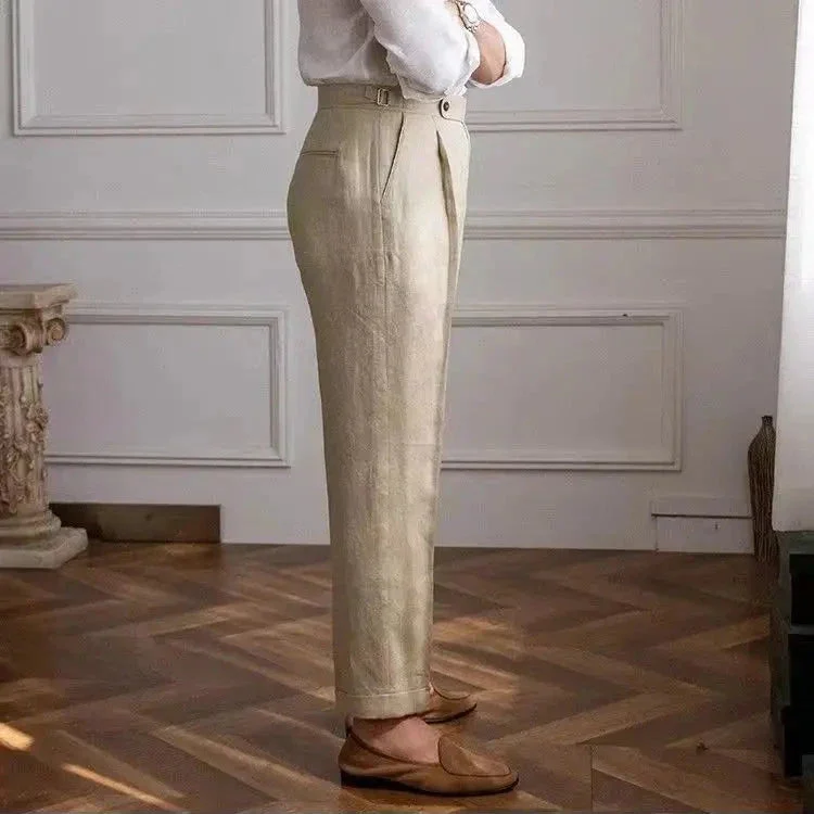 Mildred | 100% Linen High Waist Trousers