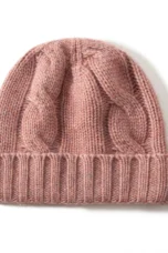 100% Cashmere Cable Knit Beanie