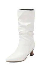 Agathe | Mid-Calf Slip-On Heel Boots
