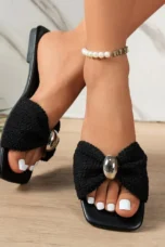 Elinor | Metal Trim Slide Sandals