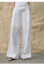 Valentina | Deep Pleated Linen Blend Pants