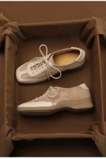 Noeline | Leather Lace-Up Square Toe Heels