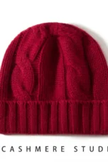 100% Cashmere Cable Knit Beanie