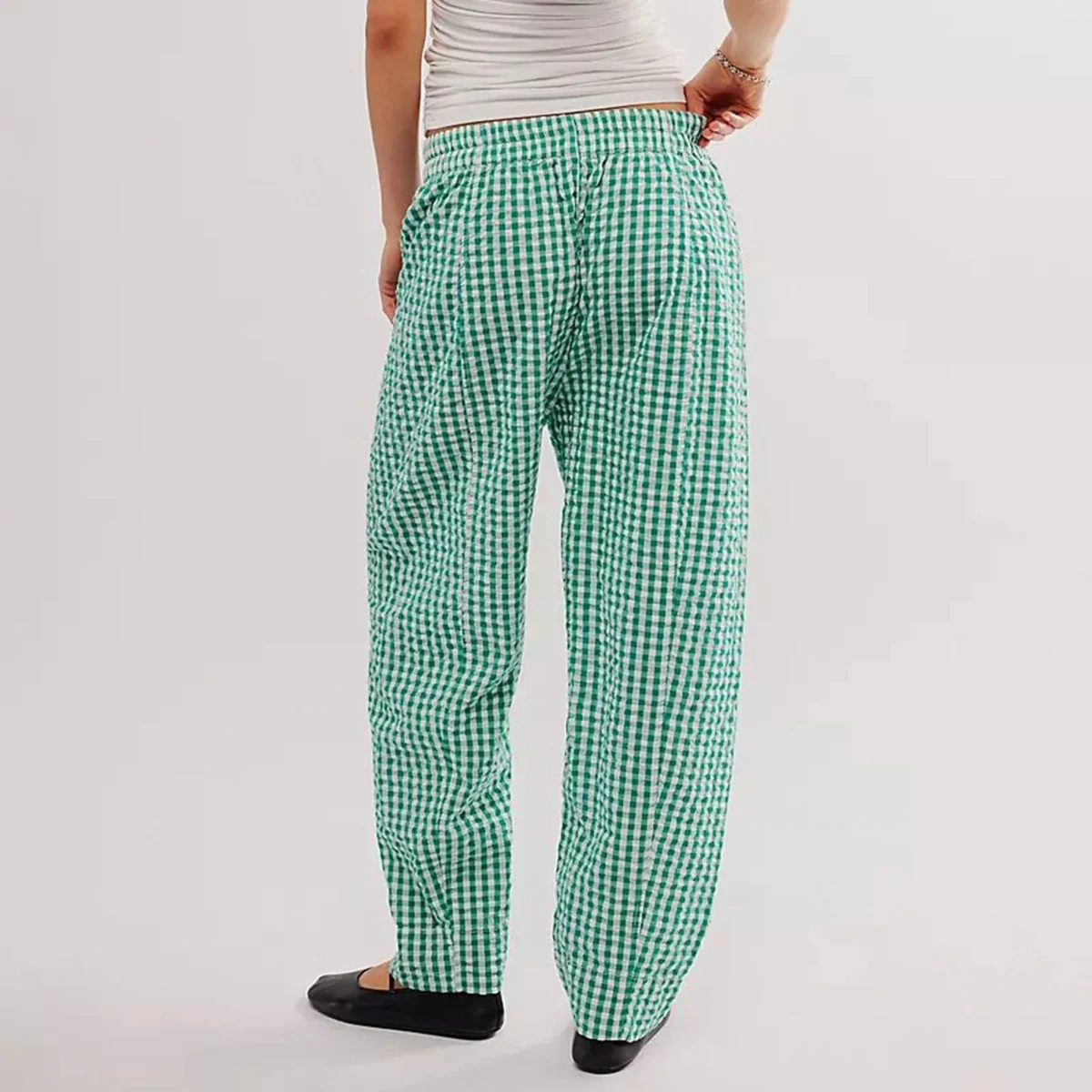 Hilda | Checked Elastic Waist Trousers