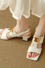 Hortensia | Chain Detail Block Heel Sandals