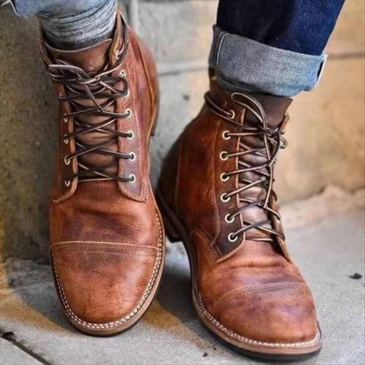 Ovide | Lace Up Boot, Worn Finish