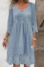 Miriam | Lined Scalloped Lace Midi Dress