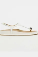 Eudora | Metal Trim Ankle Strap Flats