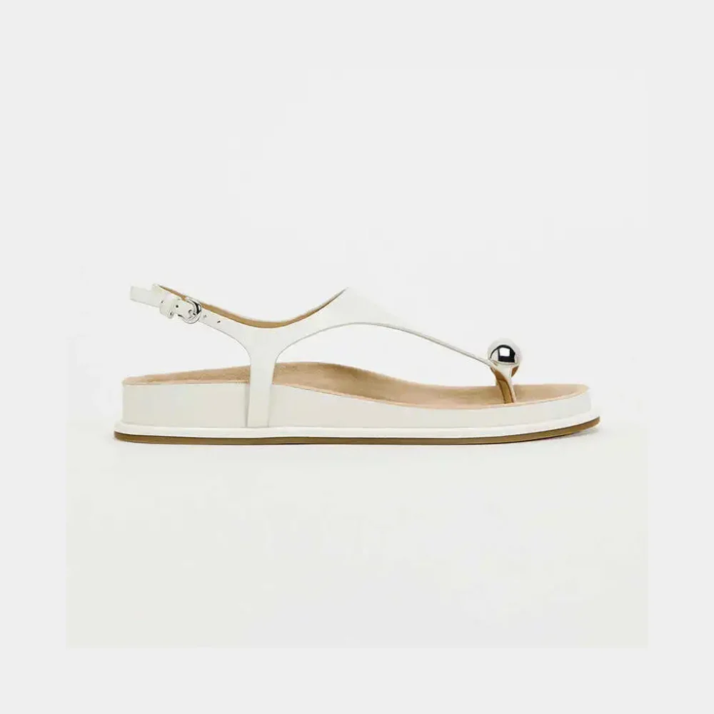 Eudora | Metal Trim Ankle Strap Flats