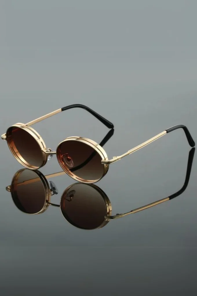 Oversized Sunglasses, Gold Metal Arms