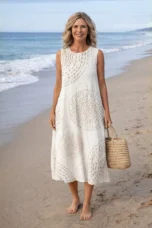 Eveline | Open Crochet Knit Maxi Dress