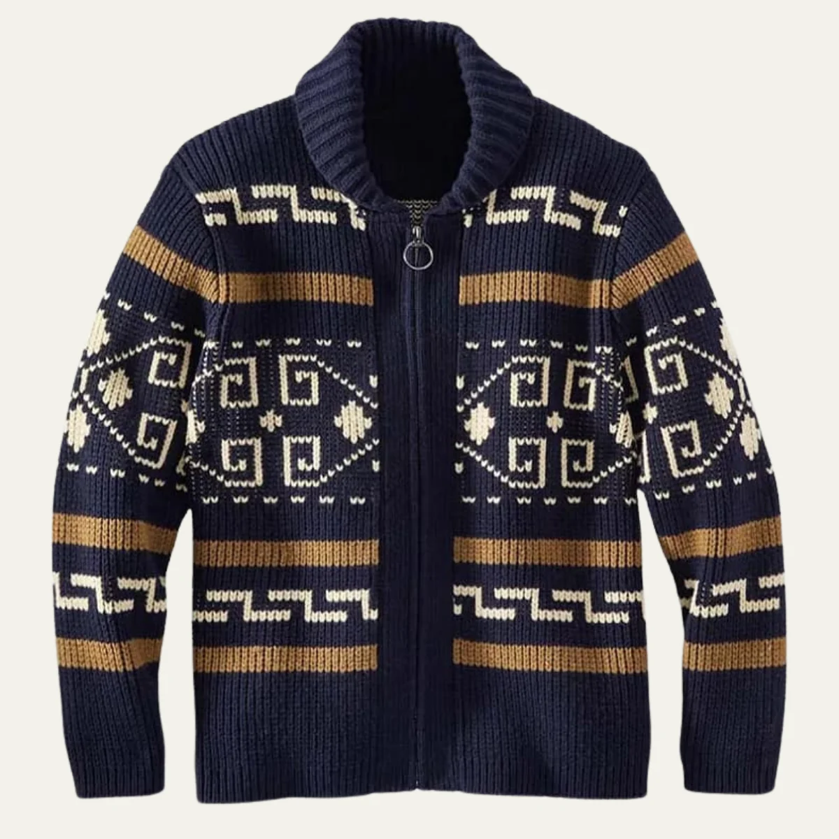 Urgel | Geometric Wool Blend Cardigan