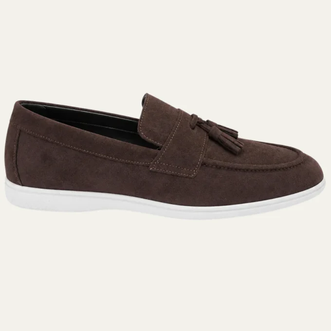 Sabin | Suede Tassel Loafers, Grip Sole