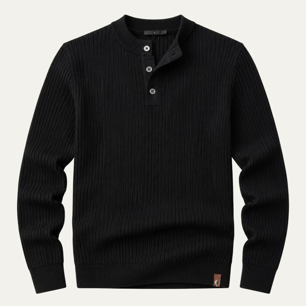 Mathieu | Ribbed Wool Henley Knit