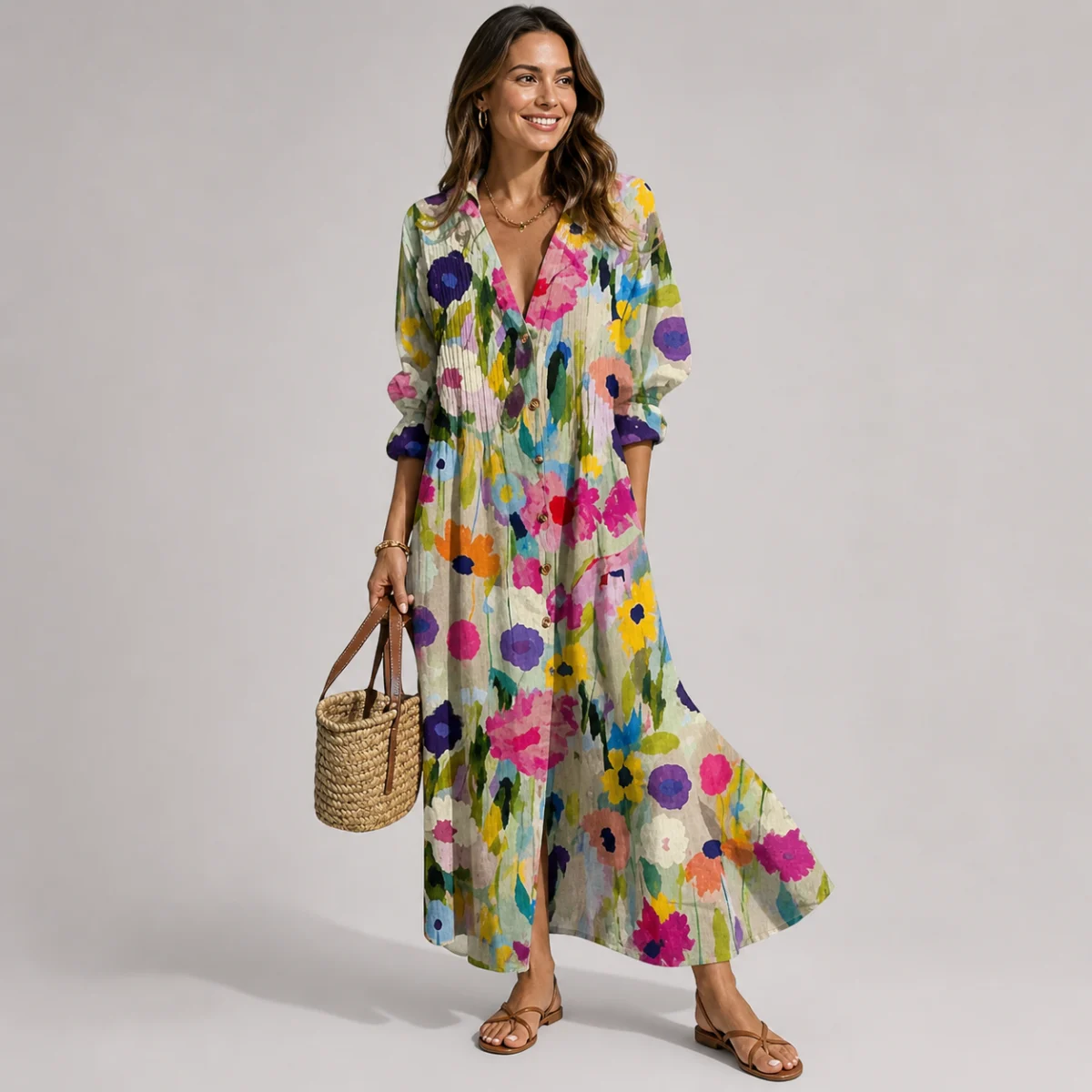 Rosine | Unlined Floral Maxi Dress