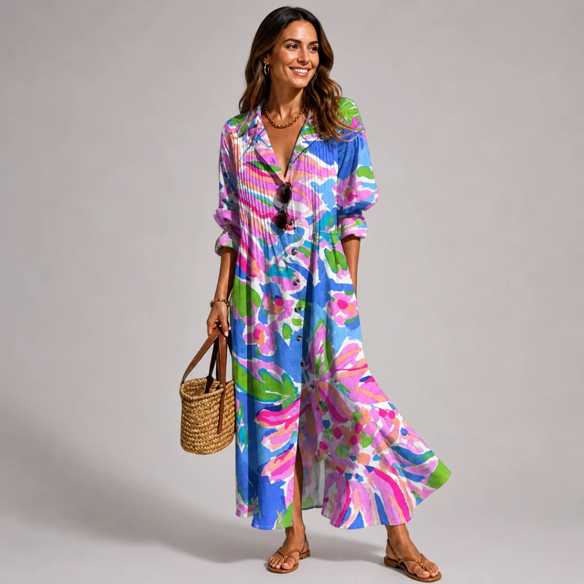 Rosine | Unlined Floral Maxi Dress