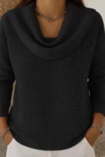 Sylvanie | Waffle Knit Collar Sweater