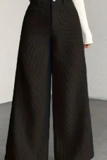 Guylaine | High Waist Corduroy Wide Leg Pants