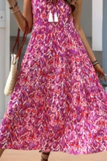 Wanda | Tassel Tie Tiered Sleeveless Dress