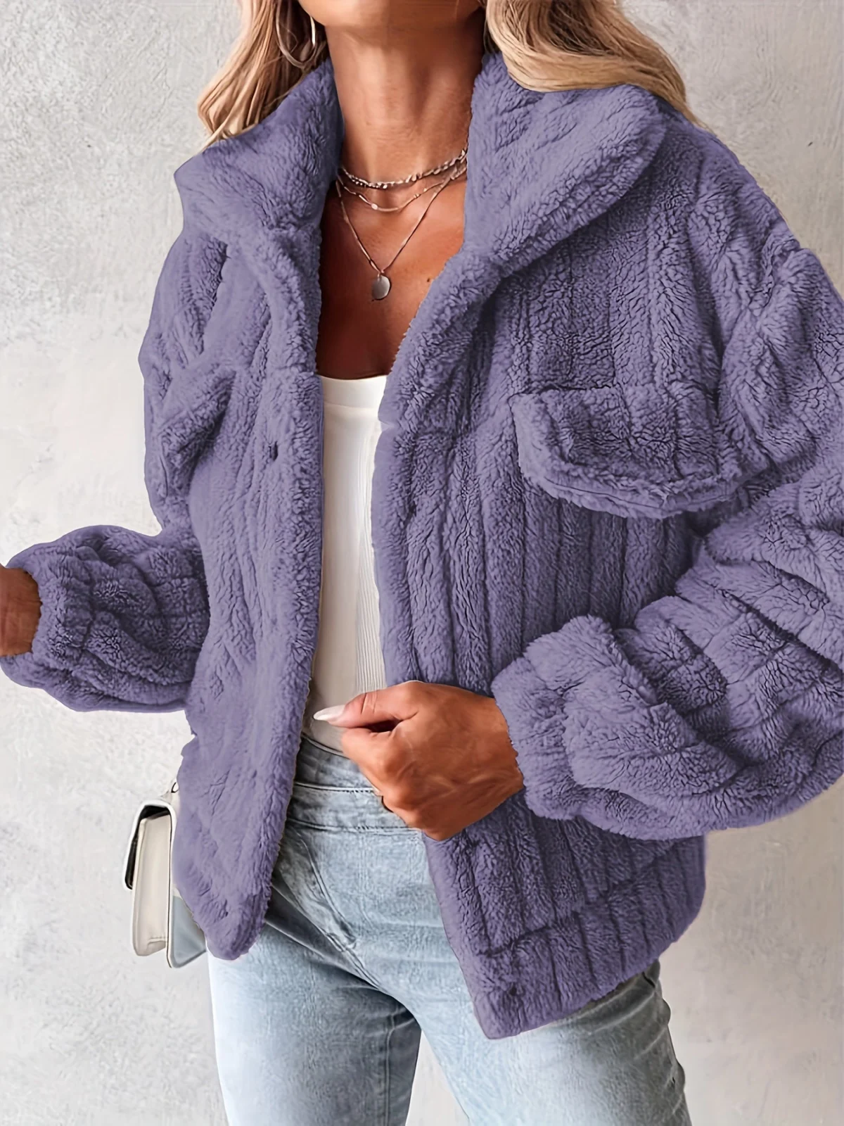 Henriette | Teddy Jacket, Fold-Over Collar