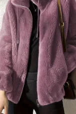 Marlene | Plush Coat, Stand Collar